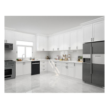 Modern White color Solid wood Kitchen Cabinet in Shaker Design